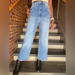 JUST BLACK DENIM | THE PATCH POCKET WIDE LEG